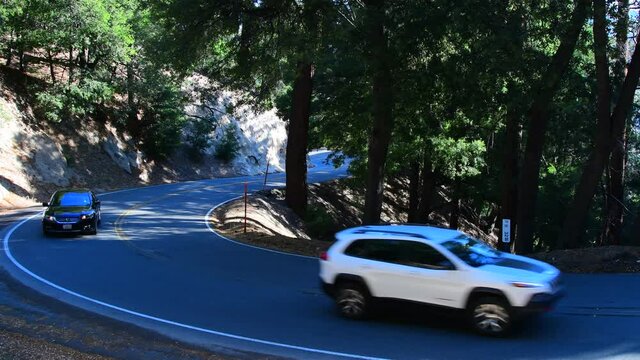Cars driving in the Mountains 