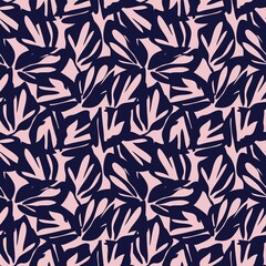 Pink Navy Botanical Floral Seamless Pattern Background