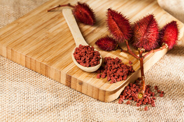 Bixa Orellana - Organic achiote; Is a seasoning and food coloring.