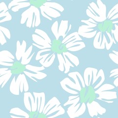 Pastel Botanical Floral Seamless Pattern Background
