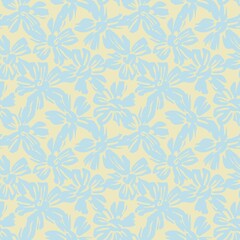 Pastel Botanical Floral Seamless Pattern Background
