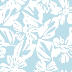 Pastel Botanical Floral Seamless Pattern Background