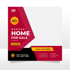 Real estate sale social media post banner template