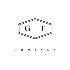 initial GT logo design vector