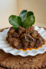 Rendang Daging or beef rendang. Traditional dish usually served during Eid festival.