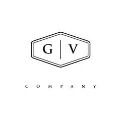 initial GV logo design vector