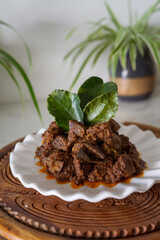 Rendang Daging or beef rendang. Traditional dish usually served during Eid festival.