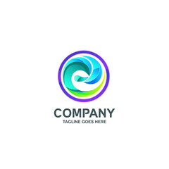 Naklejka premium Colorful wave logo design vector