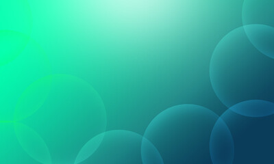 Green blue gradient flowing blurred background with abstract bokeh