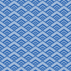 Japanese Diamond Zigzag Wave Vector Seamless Pattern
