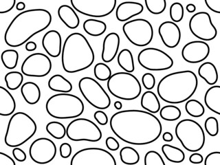 River gravels seamless pattern. Rounded rock deposition. 