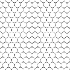 Vector seamless repeat pattern. Abstract modern simple stylish texture background illustrate by repeating connection pattern of geometric shape white circle with black stroke line. Monochrome tone.