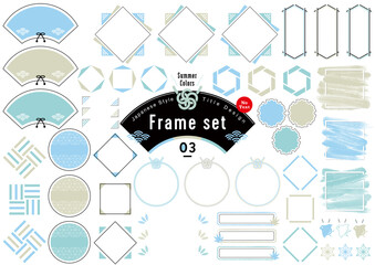 Japanese Style Title Design Frame set - Summer Colors