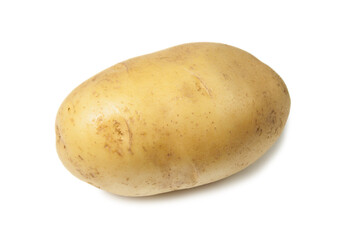 Raw Harvest potatoes isolated on white background