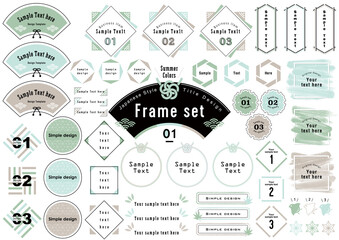 Japanese Style Title Design Frame set - Summer Colors