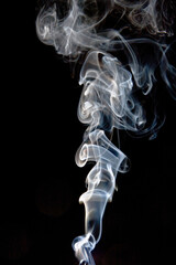 Real smoke on black background.