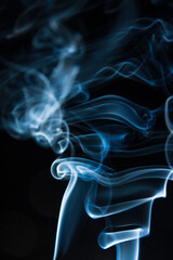Real smoke on black background.