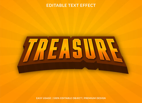 treasure text effect template design with modern and abstract style use for business logo and brand