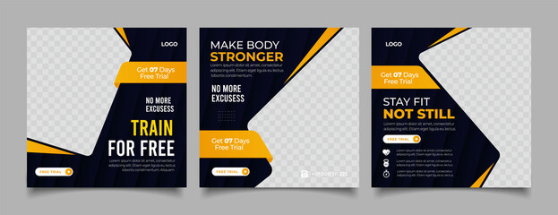 Fitness social media post banner template	