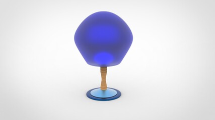 3D realistic lamp. Table blue lamp illustration on white background. Lamp clipart.