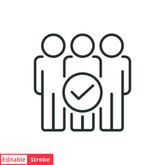 Eligible line Icon. Simple outline style. Able, adept, adequate, capable, competent, deserving, dextrose concept. Vector illustration isolated on white background. Editable stroke EPS 10.