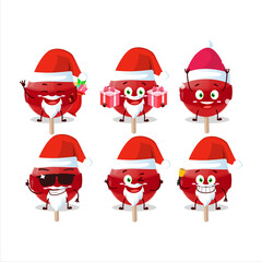 Santa Claus emoticons with red lolipop cartoon character