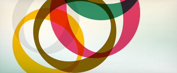 Obraz premium Ring geometric shapes, o letter repetition wallpaper. Abstract background for business or technology presentations, internet posters or web brochure covers