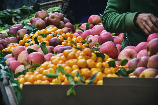 Fruit shop of the street market - Yunnan, China