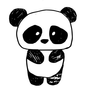 Cute Baby Panda #7 SVG (Original Drawn with Marker)