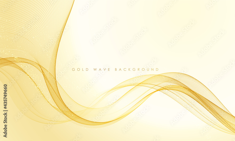 Aufkleber Vector abstract colorful flowing gold wave lines isolated on white background. Design element for wedding invitation, greeting card