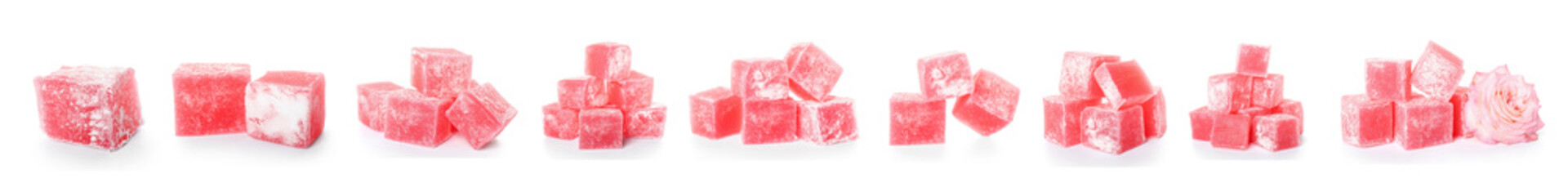 Turkish delight on white background