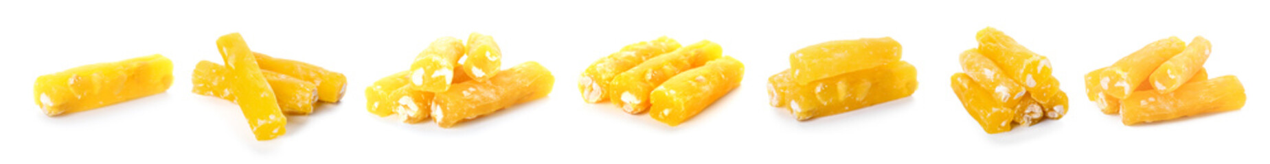 Tasty churchkela on white background