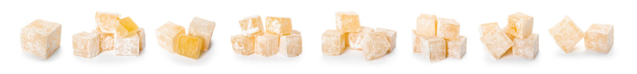 Turkish delight on white background