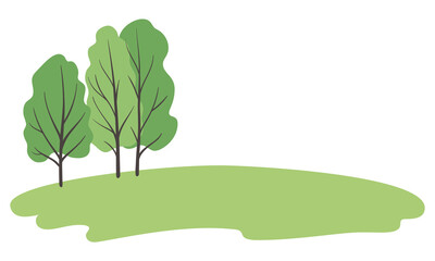 Vector background with trees and a copy space