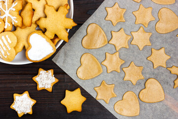 Homemade Christmas cookies. Baking homemade cookies. A plate of cookies.
