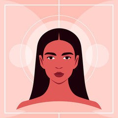 Portrait of a beautiful Latin American woman. Avatar for social networks. Bright vector illustration in flat style.