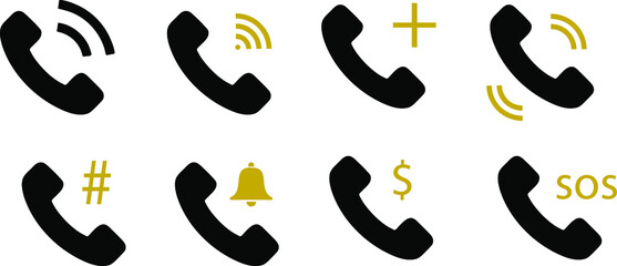 Fototapeta premium Cell phone vector icon. Telephone call illustration, Call icon, Ringing icon, Phone button,