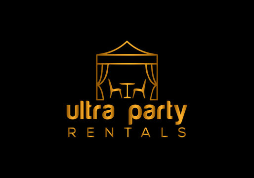 Abstract Party Rentals Emblem Logo Design