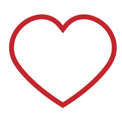 Heart. Love flat icon. Red stroke
