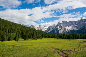 Fototapeta na wymiar Il bellissimo paesaggio delle Dolomiti a Misurina