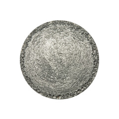 Round dry crushed gray eye shadows isolated on white