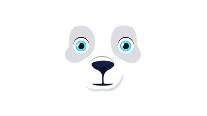 Cute dog face on white background