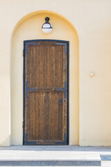 entrance wooden street door in old style