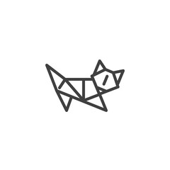 Fototapeta premium Origami cat line icon