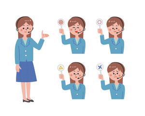 Female operator who evaluates correct and incorrect answers_02