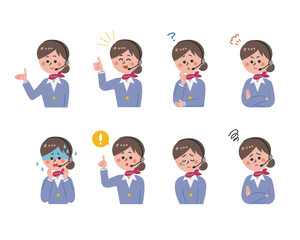 Female operators with various facial expressions_3