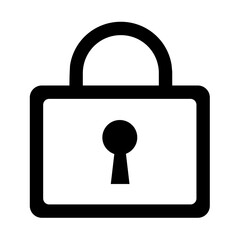 Lock simple icon for apps and websites isolated on white background