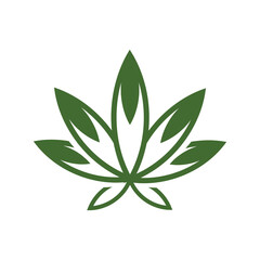 Simple icon of Cannabis Leaf Silhouette Indica marijuana
