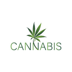 Simple icon of Cannabis Leaf Silhouette Sativa marijuana