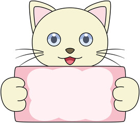 看板を持ったネコ